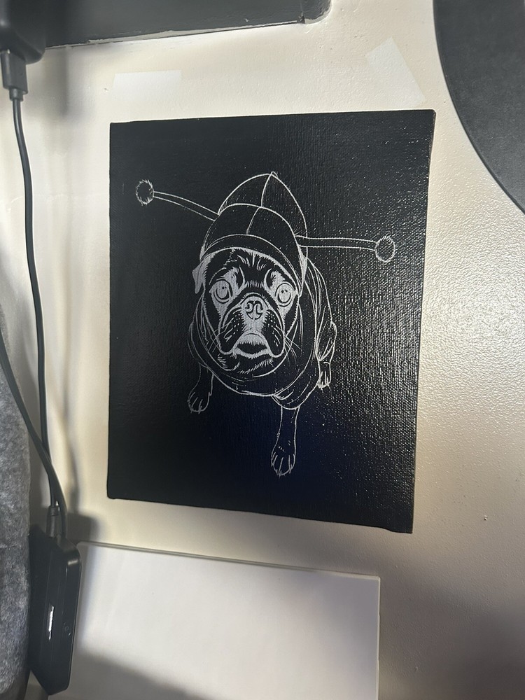 Customized Pet Portrait Rendered on canvas - Turn your Pet Selfie into art !