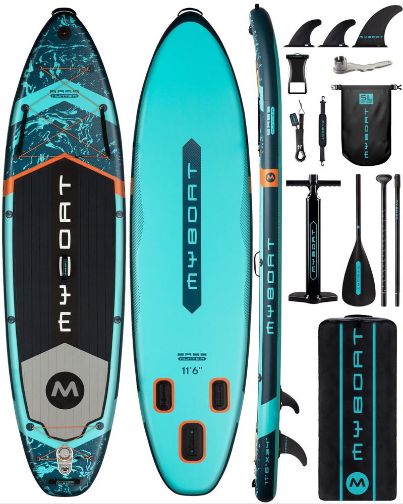 11.6x34x6 Inflatable SUP Board Extra Wide Stand Up Paddleboard for Fitness