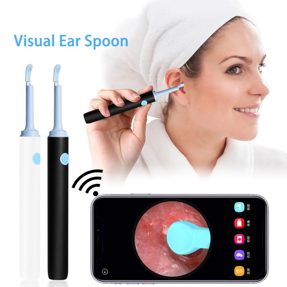 Visual Ear Wax removing Spoon with Camera Bluetooth connection-image