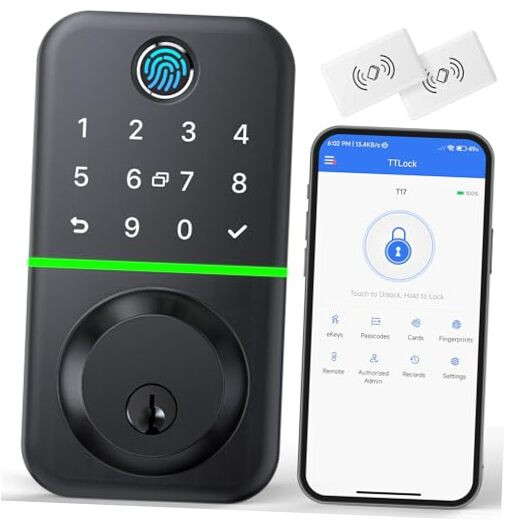 Smart Keyless Entry Deadbolt Lock with Keypad & Fingerprint Access
