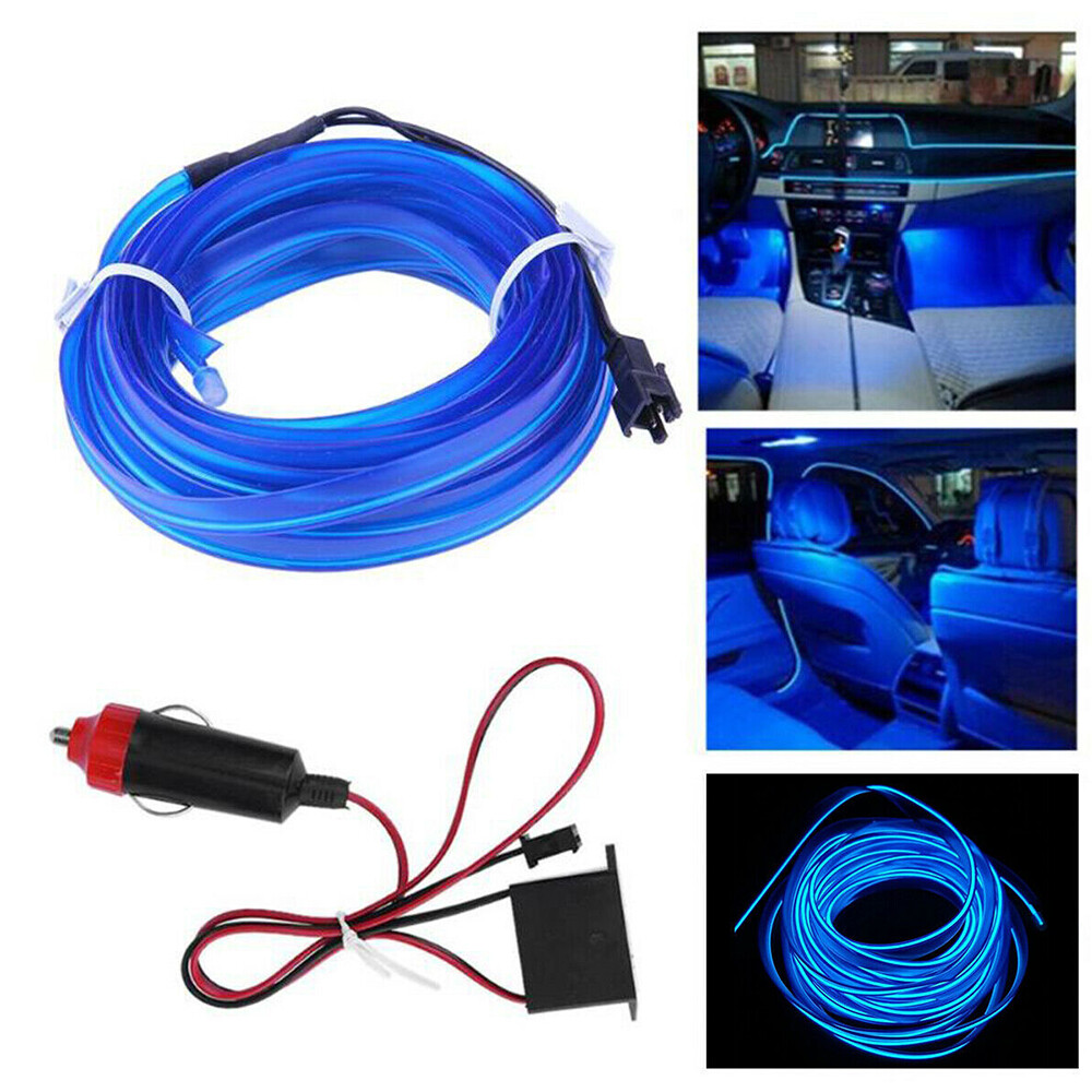 200cm LED Car Interior Atmosphere Wire Decorative Strip Light Accessories Blue D