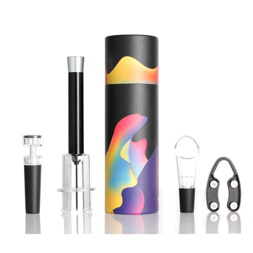 Pour and Preserve 4-Piece Wine Accessory Set - Foil Cutter, Corkscrew & Aerator