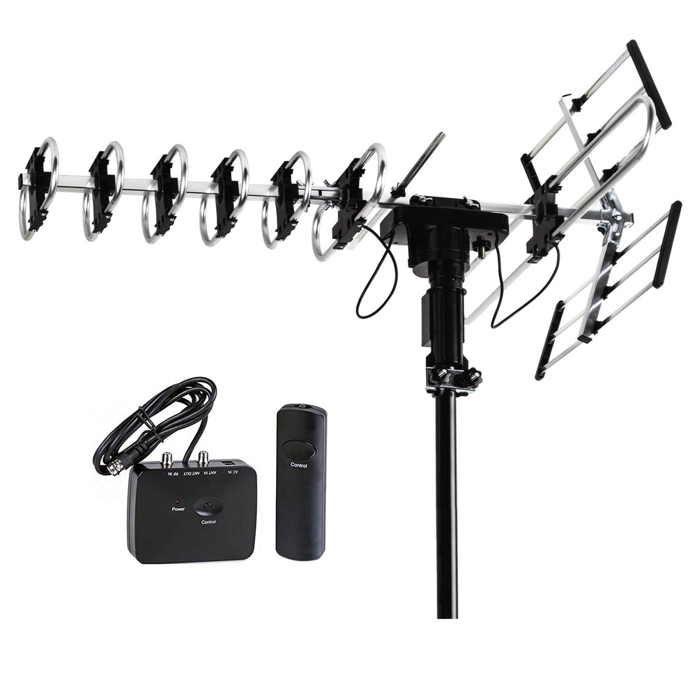 Outdoor Antenna HD TV 200 Miles Range with Motorized 360° Rotation, UHF/VHF/F...