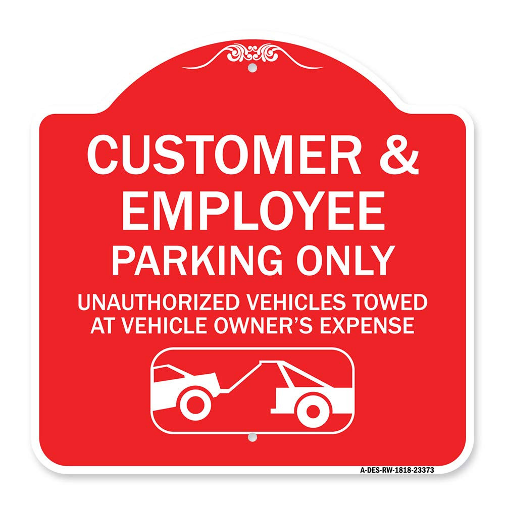 Sign - Parking Restriction Sign Customer and Employee Parking Only, Unauthori...-image