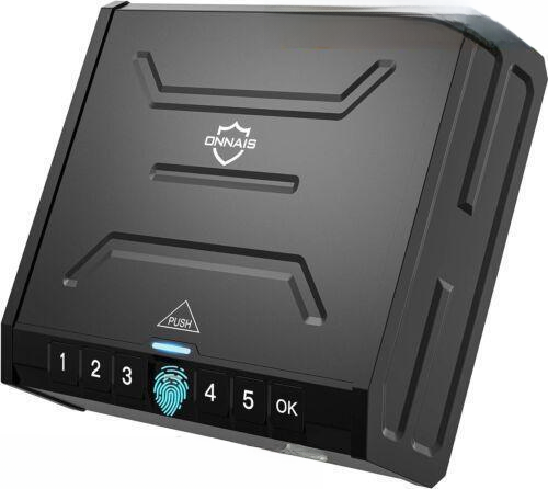 Biometric Gun Safe for Pistols Handgun w/ Fingerprint Lock or Key Pad Home Car-image