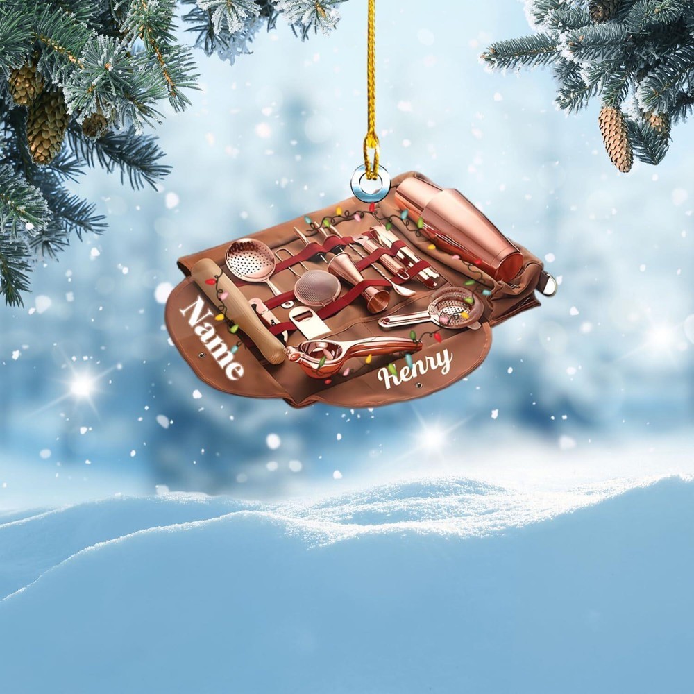 Personalized Bartender Christmas Ornament Bartender Ornament for Bartender Lover