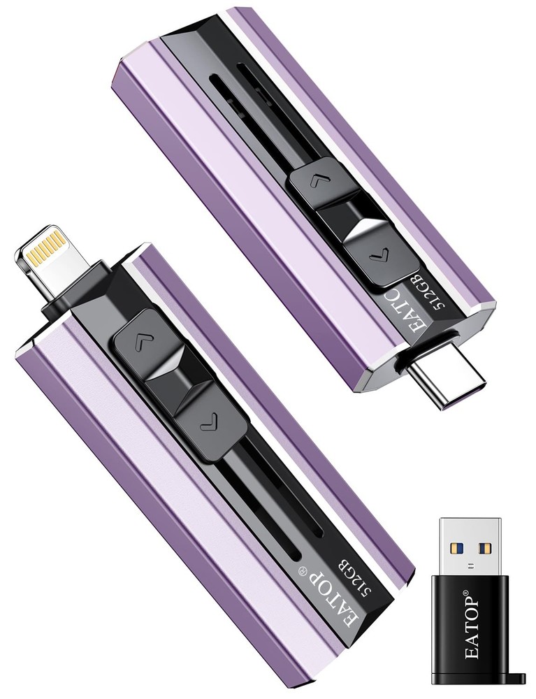 512GB Flash Drive for iPhone iPad with Photo Storage and Expandable Memory