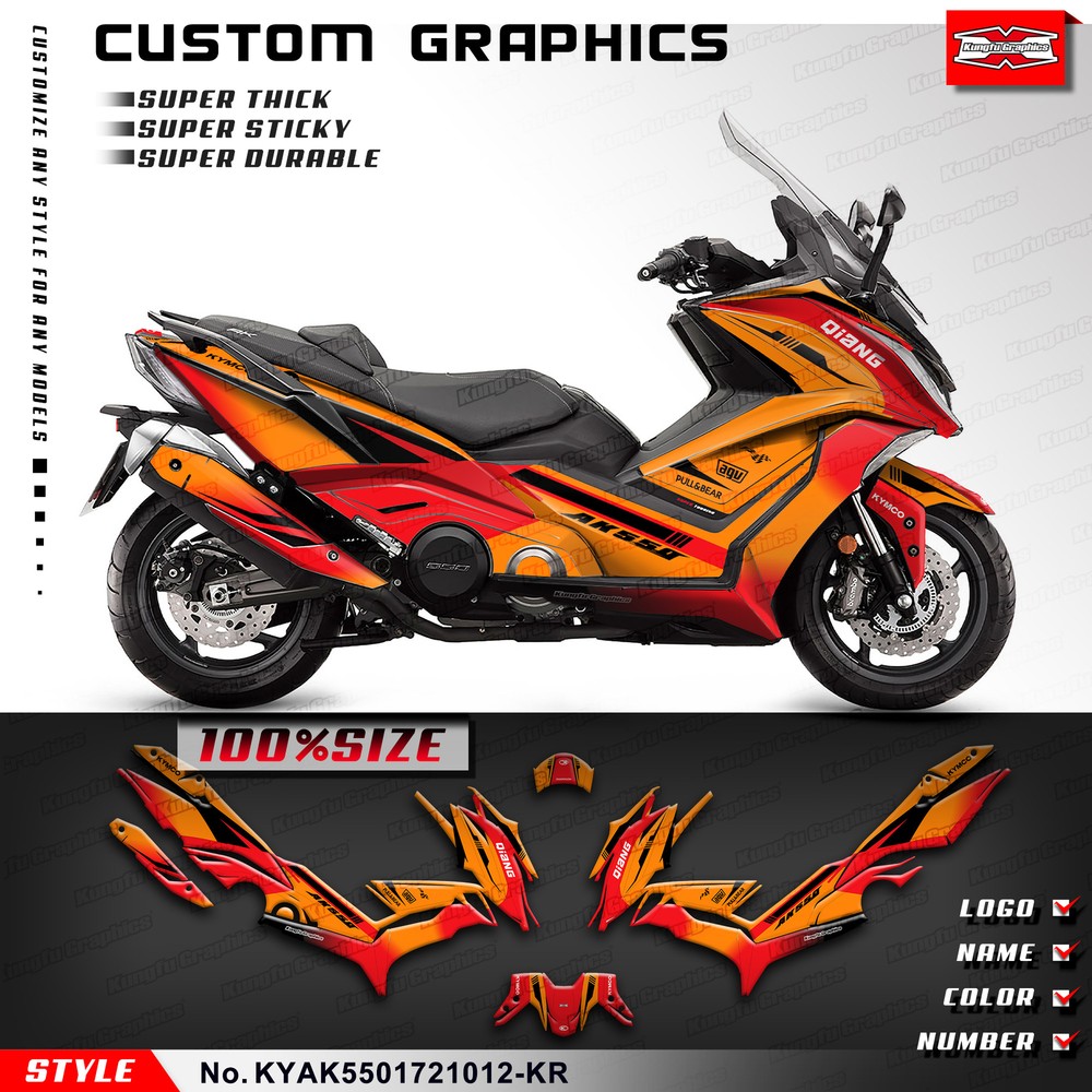 Racing Graphics Vinyl Custom Sticker for KYMCO AK550 2017 2018 2019 2020 2021
