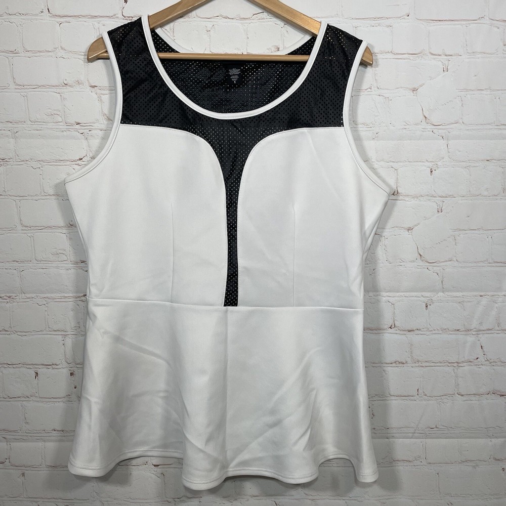 Torrid Shirt Womens Size 1 White Mesh Sleeveless Tank Top Stretch Blouse