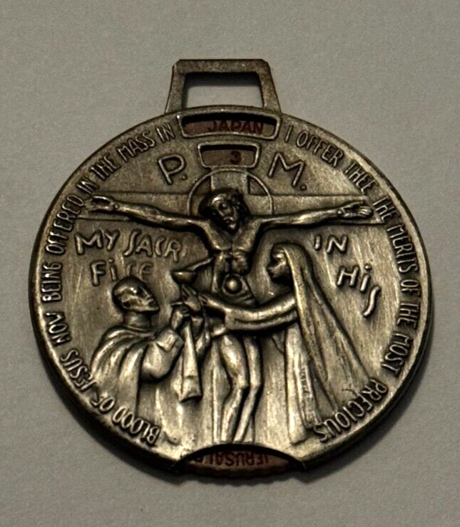 RARE ANTIQUE NUNS MOVEABLE WORLD RELIGIOUS MASS TIME ZONE CLOCK HOLY  MEDALLION