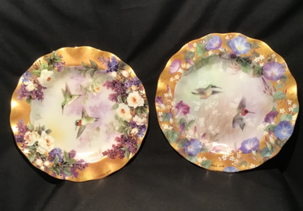 Lena Liu 1999 Delicate Treasures Plates Crown Jewels Glorious Morning