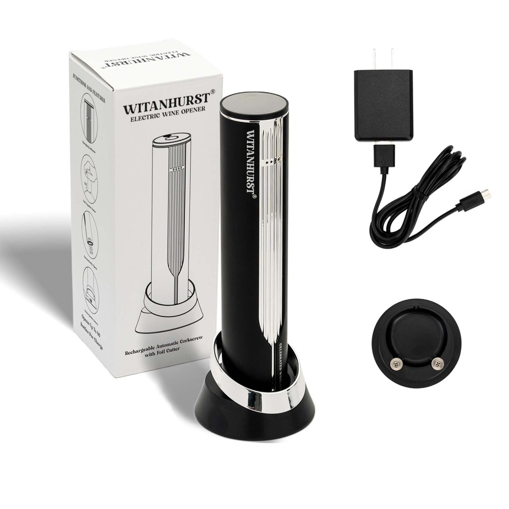 Rechargeable Electric Wine Opener with Built-in Foil Cutter – Effortless Wine Bottle Opening with Long-Lasting Battery Life