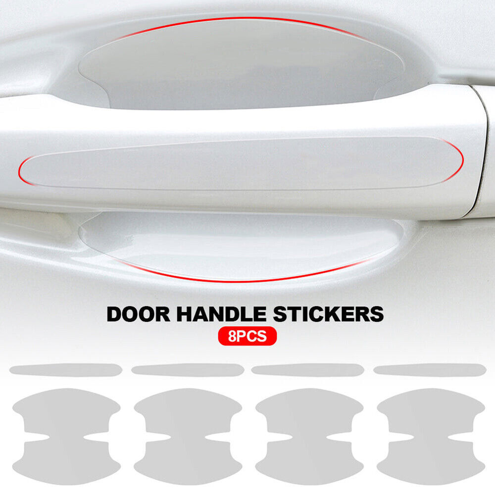 8Pcs Clear Car Door Handle Bowl Stickers Protector Film Anti-Scratch Accessories