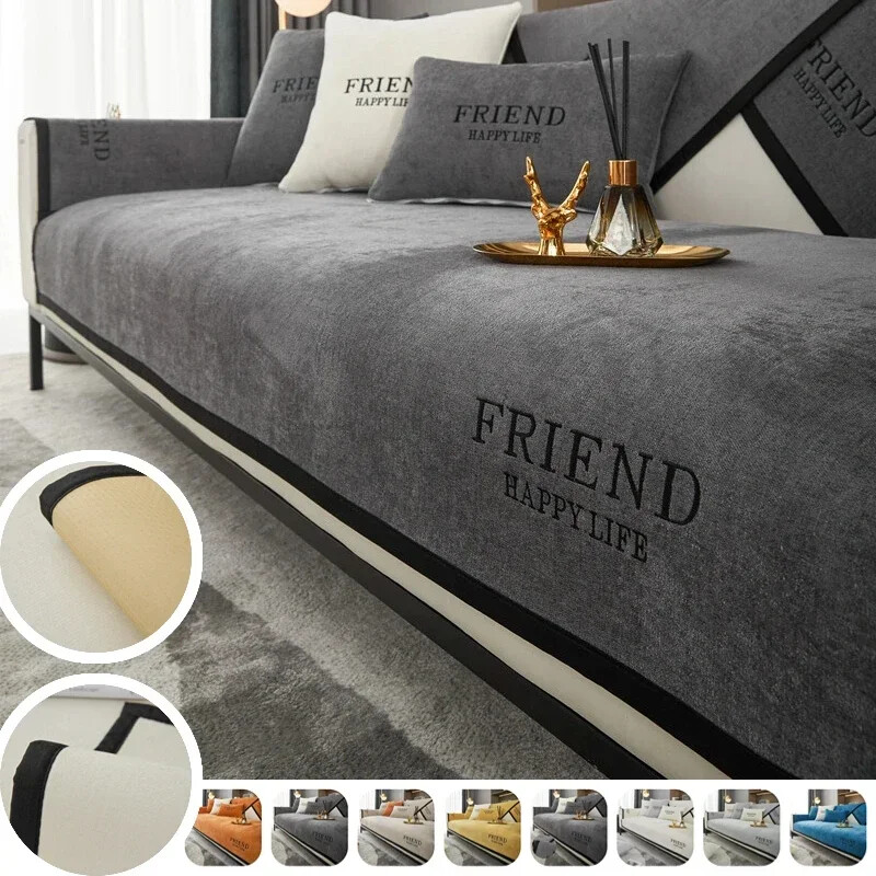 Chenille Sofa Cushion Cover Living Room Non-slip Corner Sofa Blanket Protector