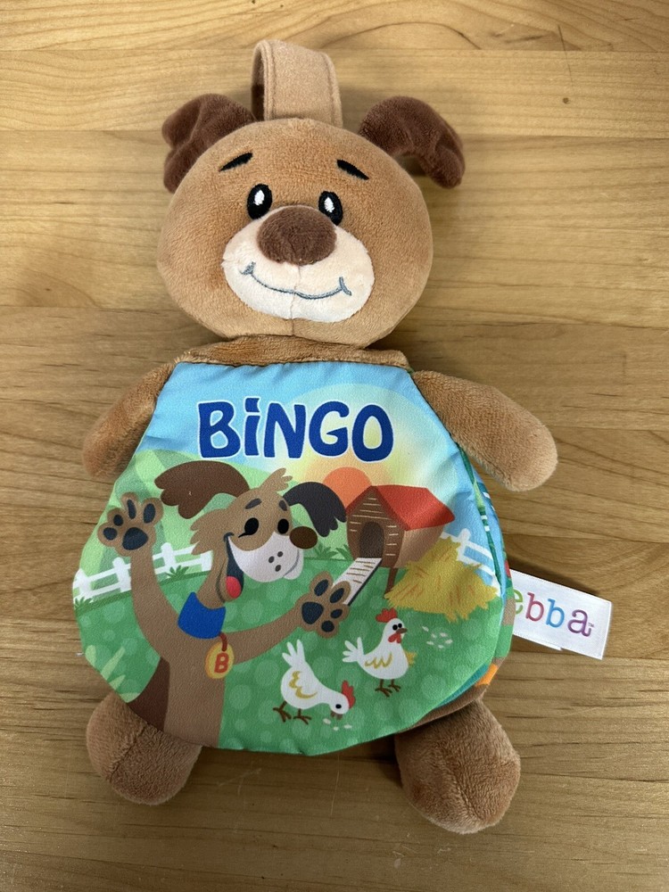 EBBA Bingo Puppy Dog Soft Crinkle Book Story Pals Crib Stroller Aurora