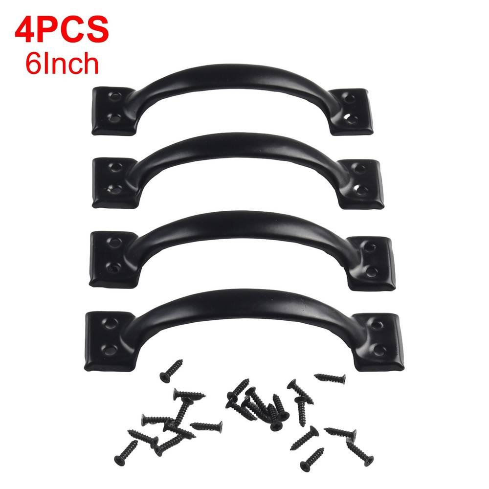 Modern Black Barn Door Handles for Furniture and Drawers 138x30x33mm