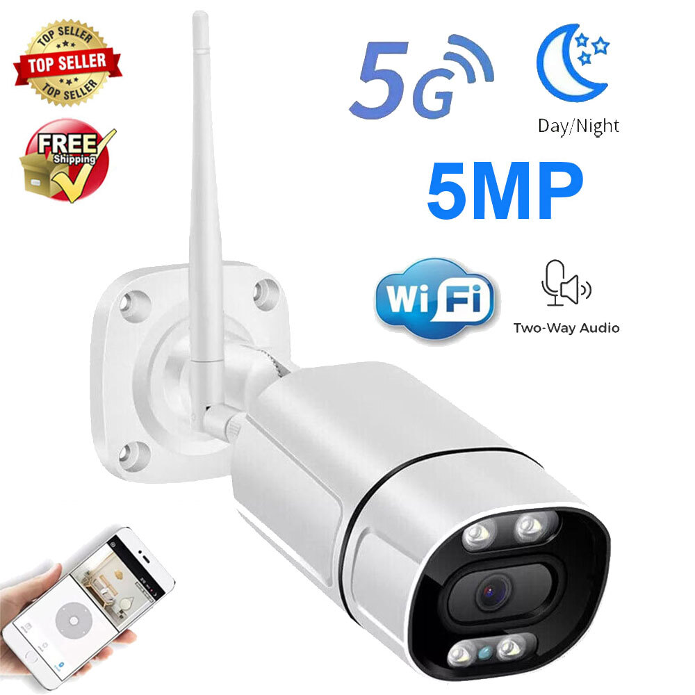 US 5MP Security IP Camera Wireless 5G WiFi Outdoor 2-Way Audio Waterproof PoE