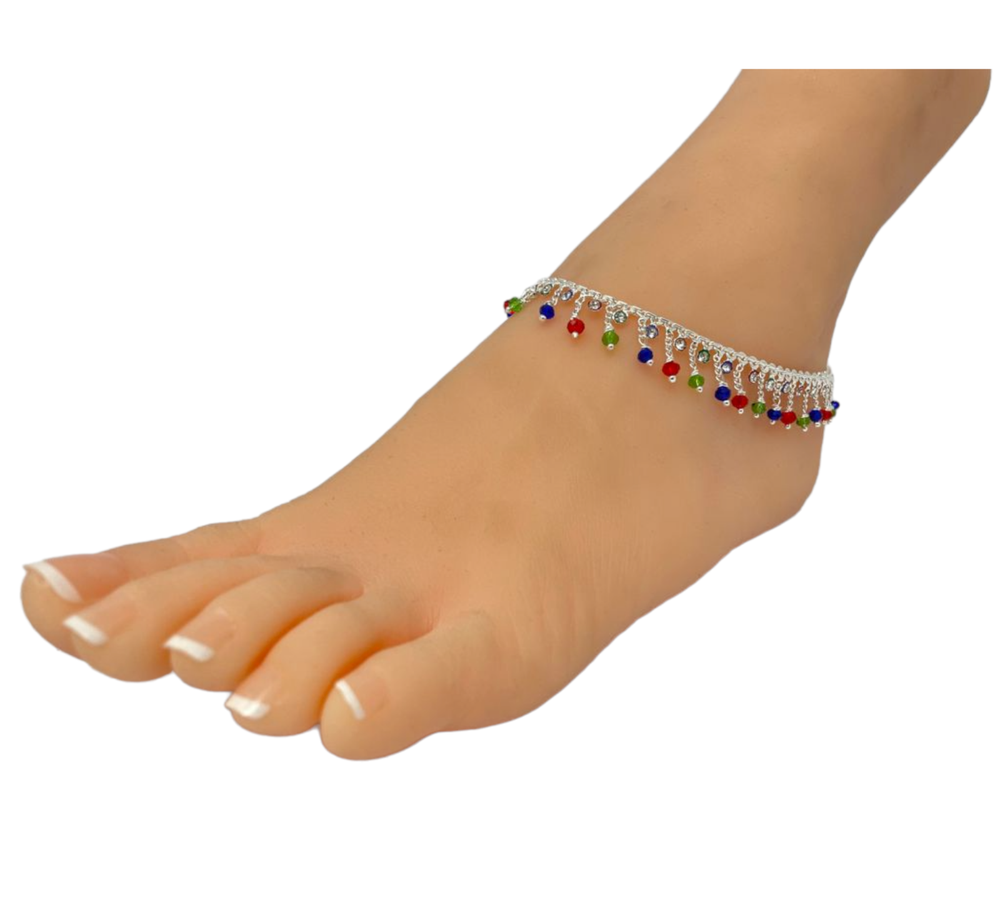 M9  Anklets Payal Pair for Legs Bollywood style Indian Jewelry Zenia Creations-image