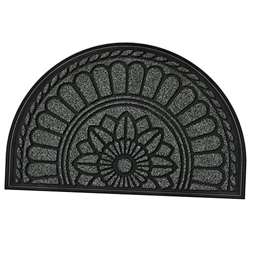 Durable Non-Slip Half Round Door Mat for Welcome Entrance Low-Profile Rubber