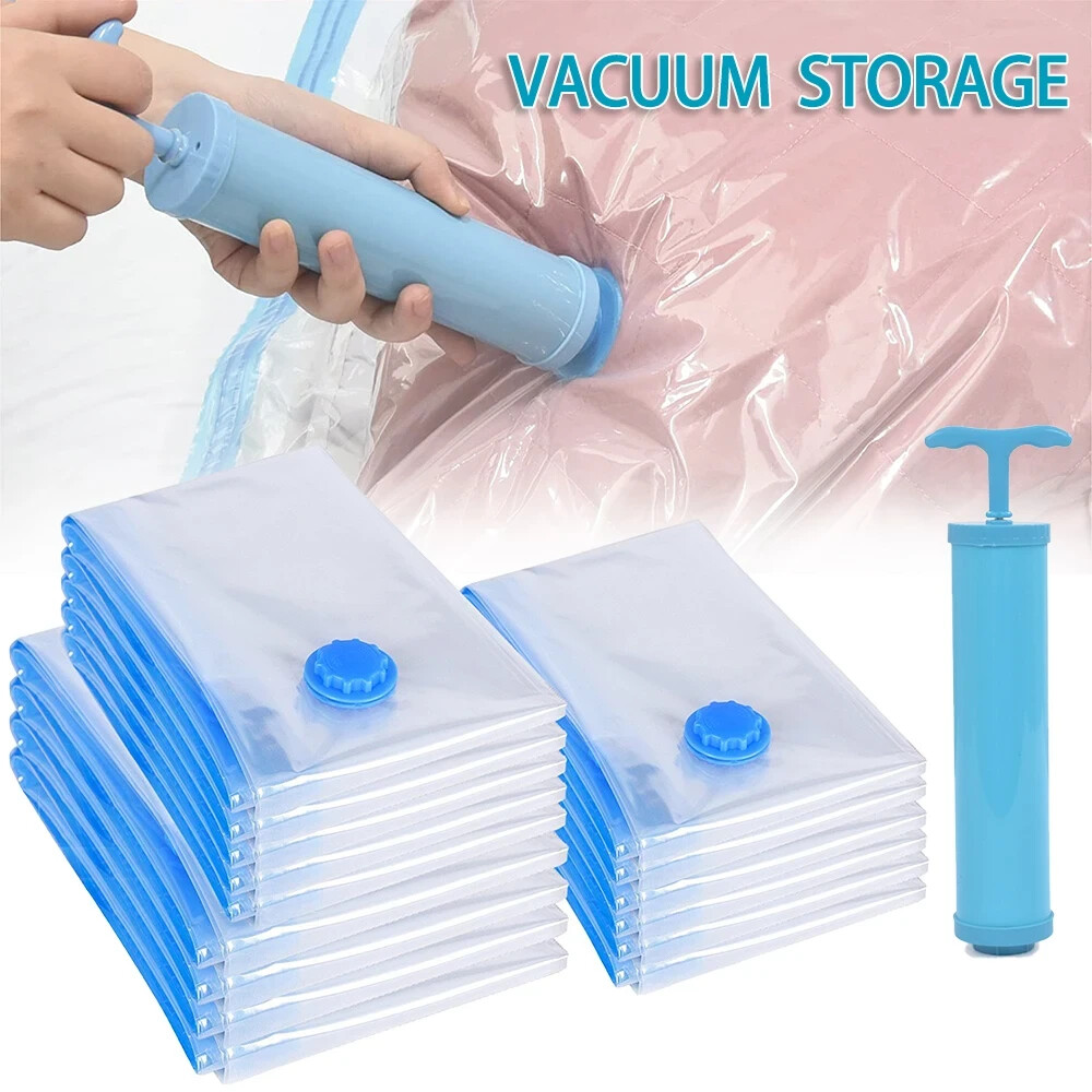 5-10 Pack Vacuum Storage Bags for Travel Clothes Space Saving Garment Organizer