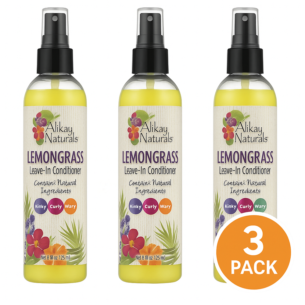 Alikay Naturals Lemongrass Leave-In Conditioner 8 oz - Pack of 3 NEW-image