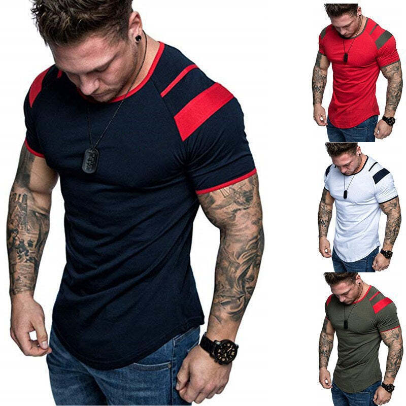 Men'S Light Version Of The Round Neck T-Shirt Spring Round Neck Cotton Sports