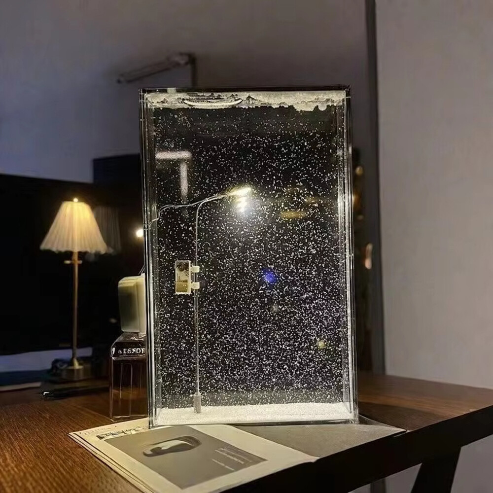 DIY Snow Globe Street Lamp Night Light with Flowing Snowfall Effect