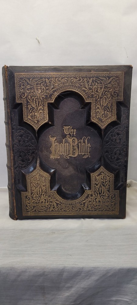 1873 Holman Antique Leather Bible Rare Vintage Collector's Edition