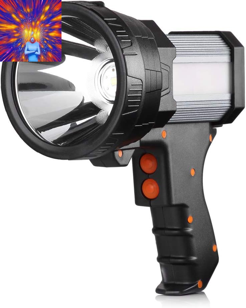 Rechargeable Spotlight,Spot Lights Hand Held Large Flashlight 200000 Lumens Hand