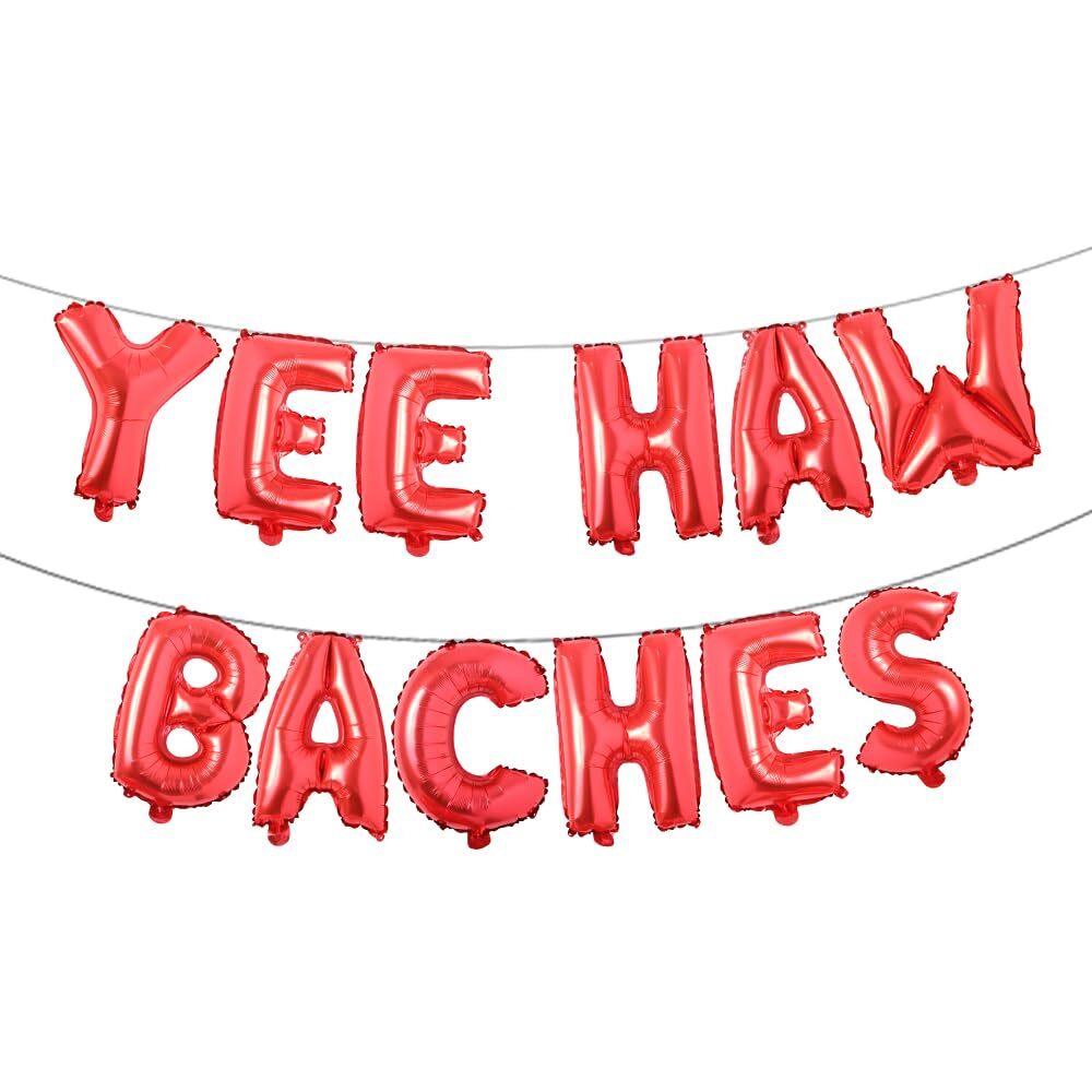 Yeehaw Bachelorette Party Balloons Banner - Multicolor Western Theme