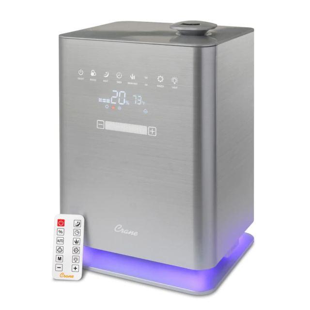 Crane 1.2 Gallon Warm Cool Mist Humidifier with UV Ionizer Light  