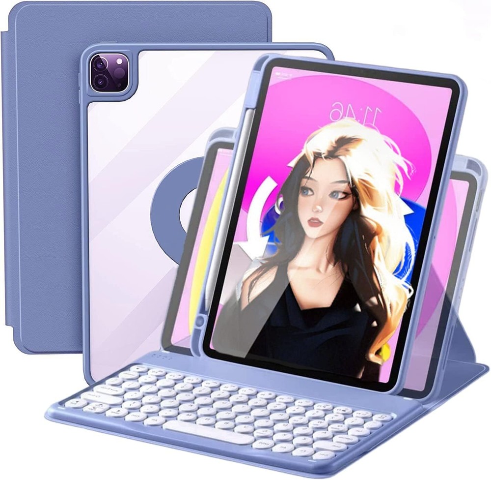 Magnetic Lavender Keyboard Case for iPad 10th Gen 10.9-inch 2022