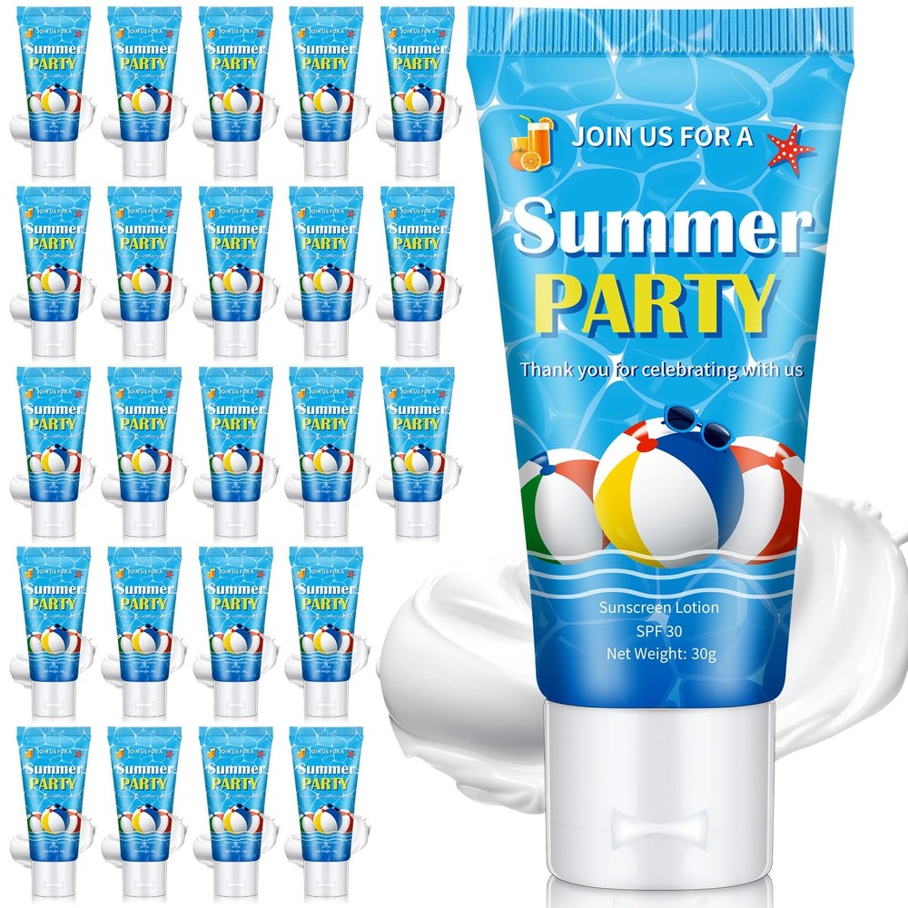 24 Mini Sunscreen Pack SPF 30 Water Resistant for Summer Wedding Party Favors