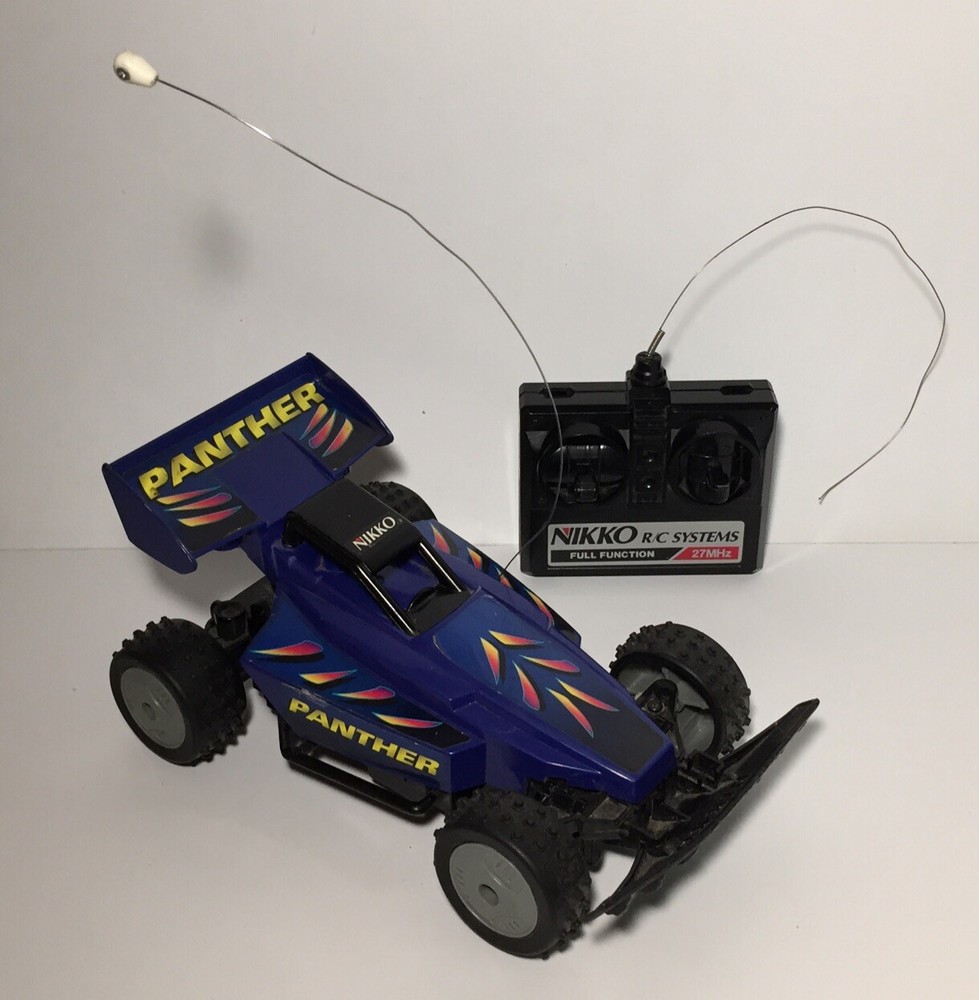 Nikko Blue Panther Vintage RC Car With Remote No Battery Untested