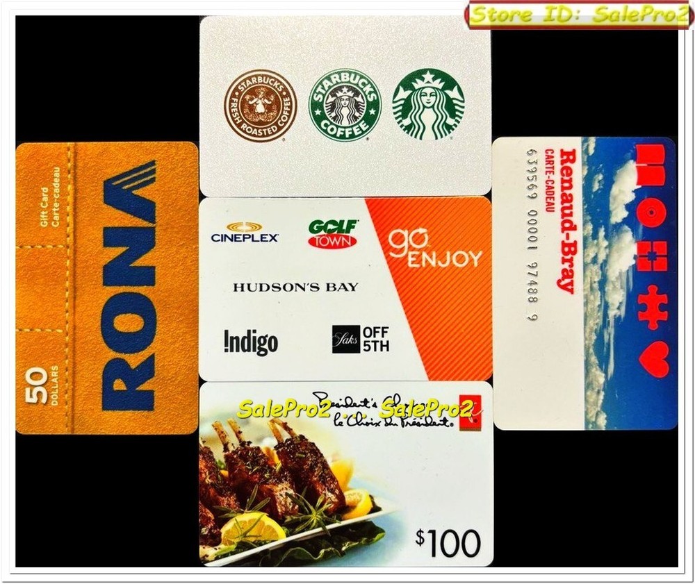 5 Starbucks Golf Town Indigo Bay Rona S100 Presidents Collectible Gift Cards