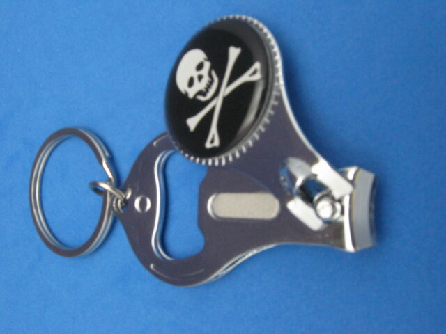 Skull Crossbones Key Ring Nail Clipper Bottle Opener 222