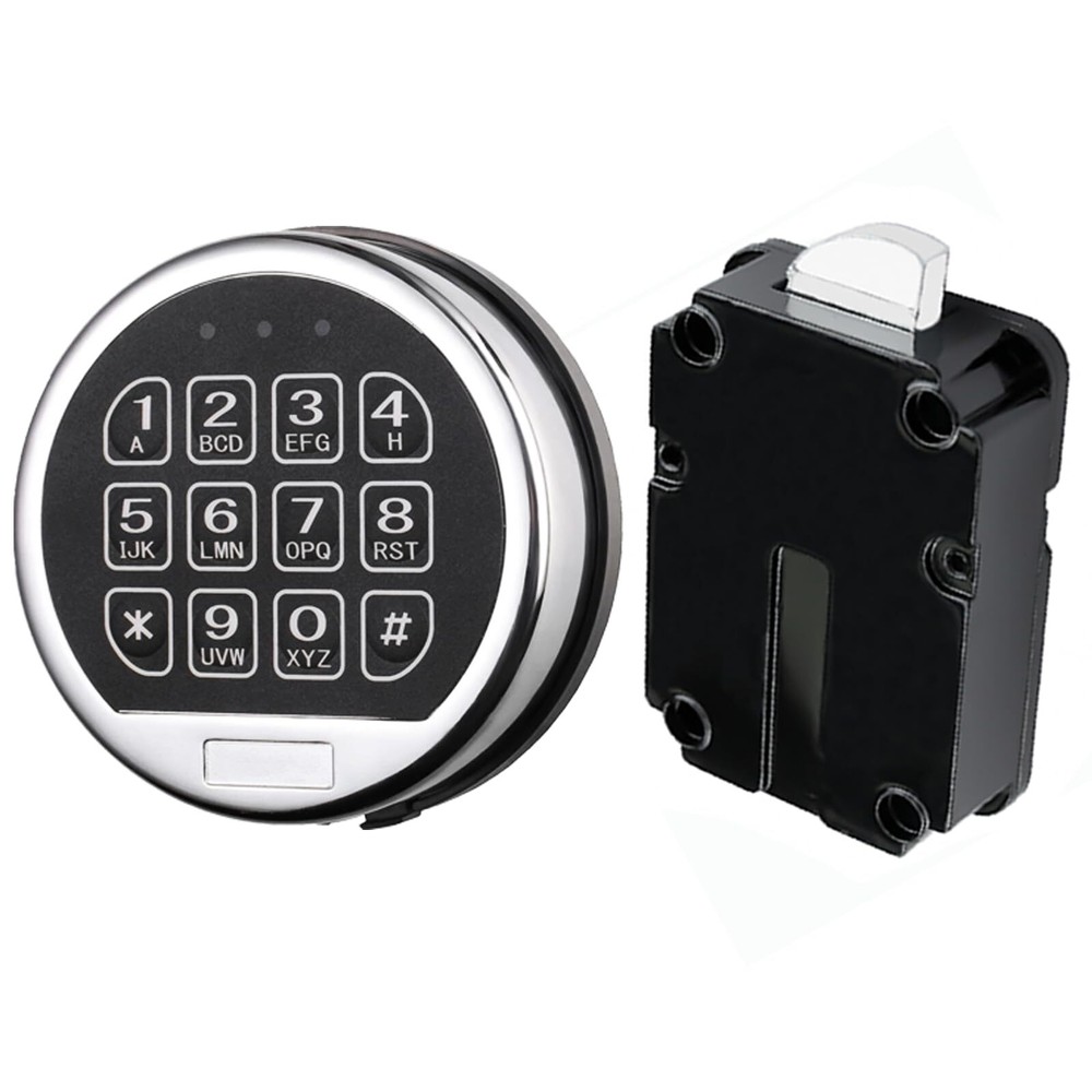 High Security Chrome Digital Keypad Safe Lock Replacement for Gun Safes  