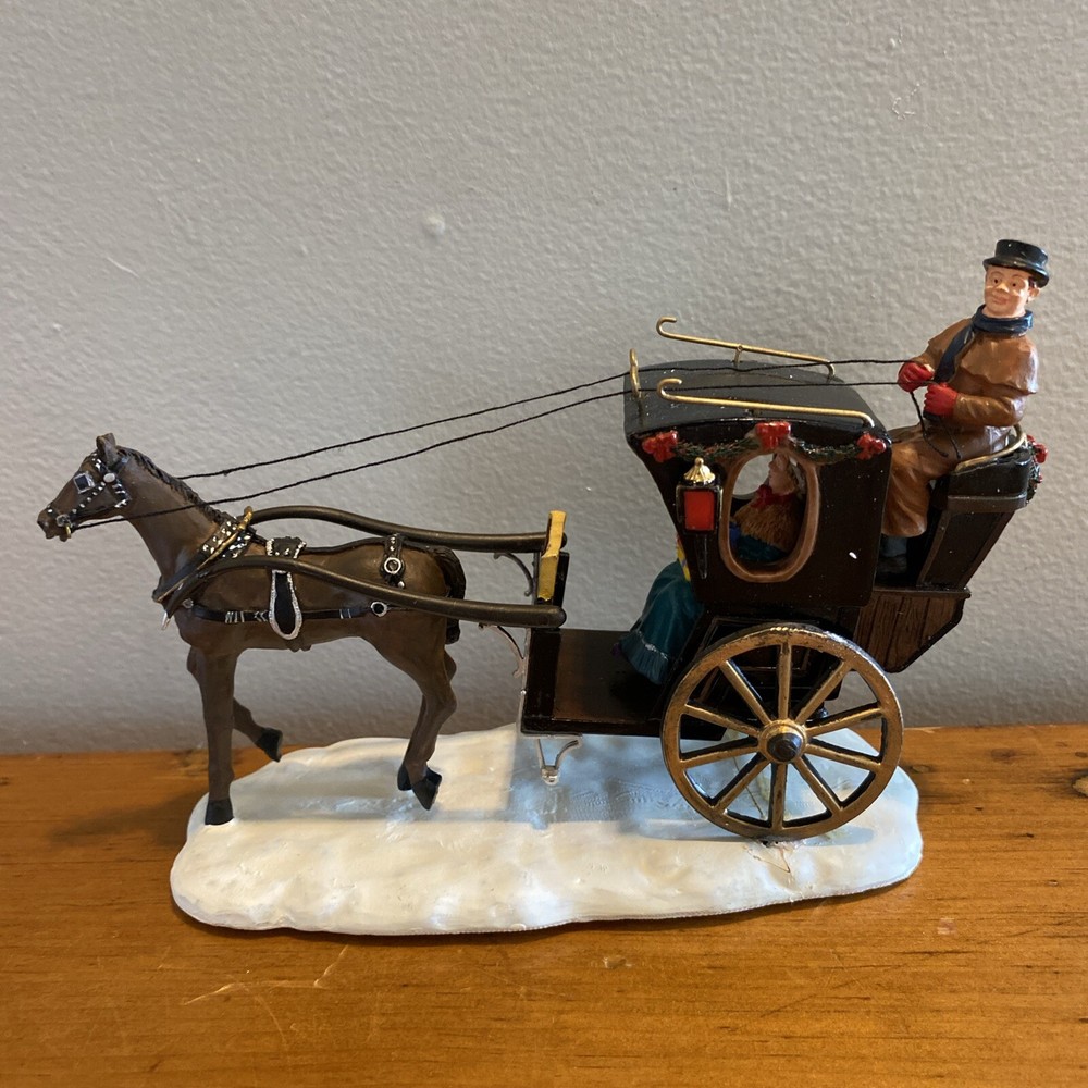 Lemax Hansom Cab Village Collection 2000 Poly-Resin Figurine 03329 New in Box