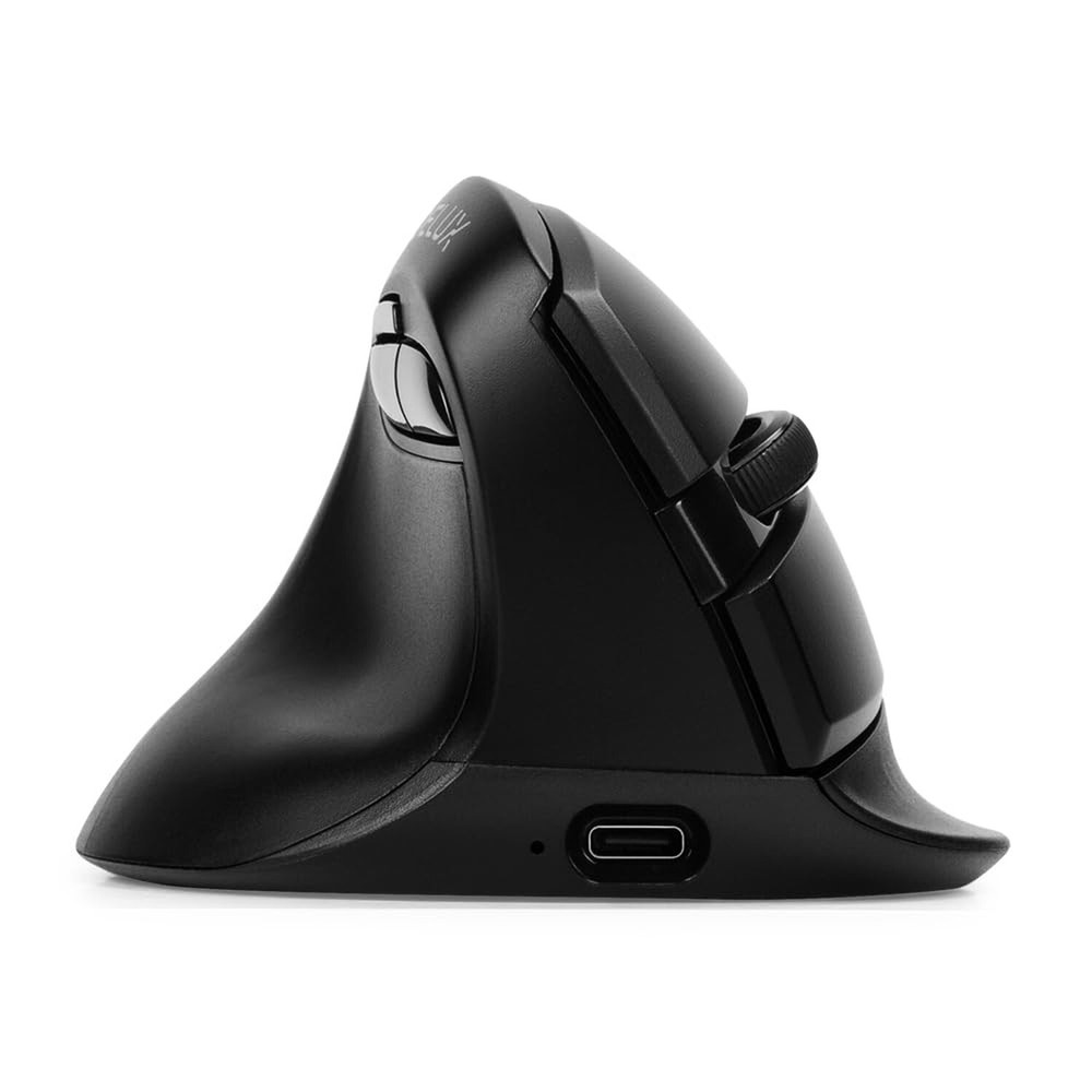 DeLUX Left-Handed Ergonomic Vertical Rechargeable Mouse for Reduced Hand Strain