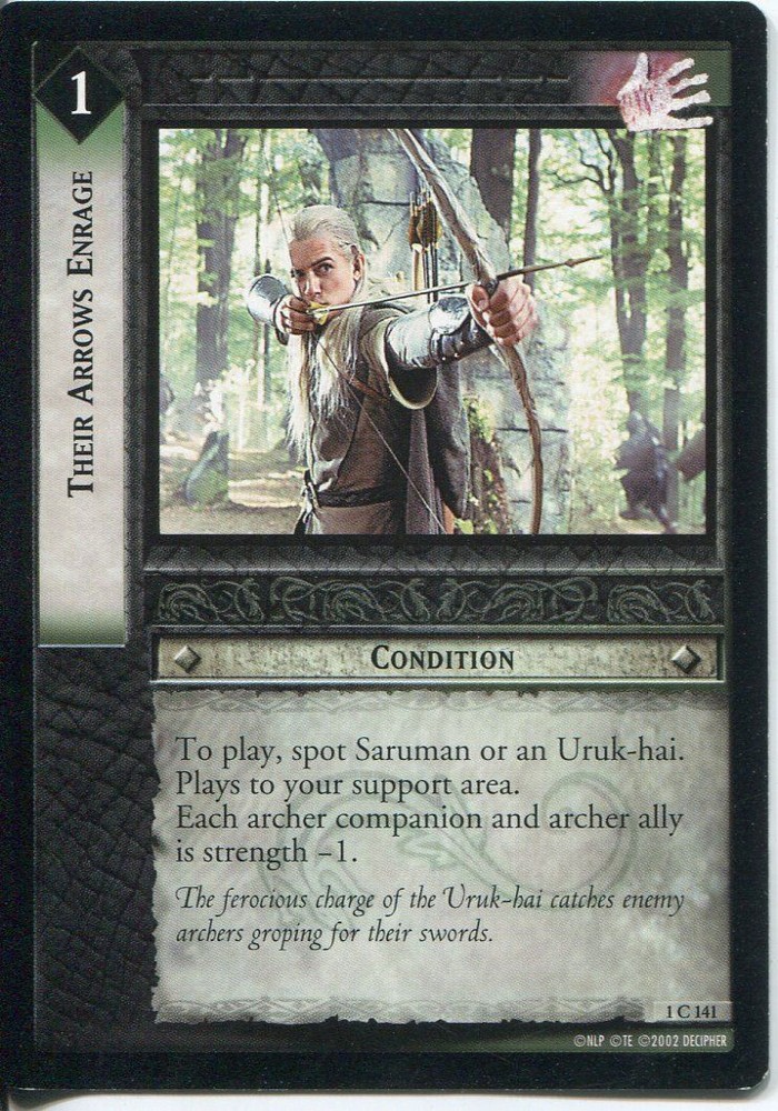 Lord Of The Rings CCG FotR Card 1.C141 Their Arrows Enrage