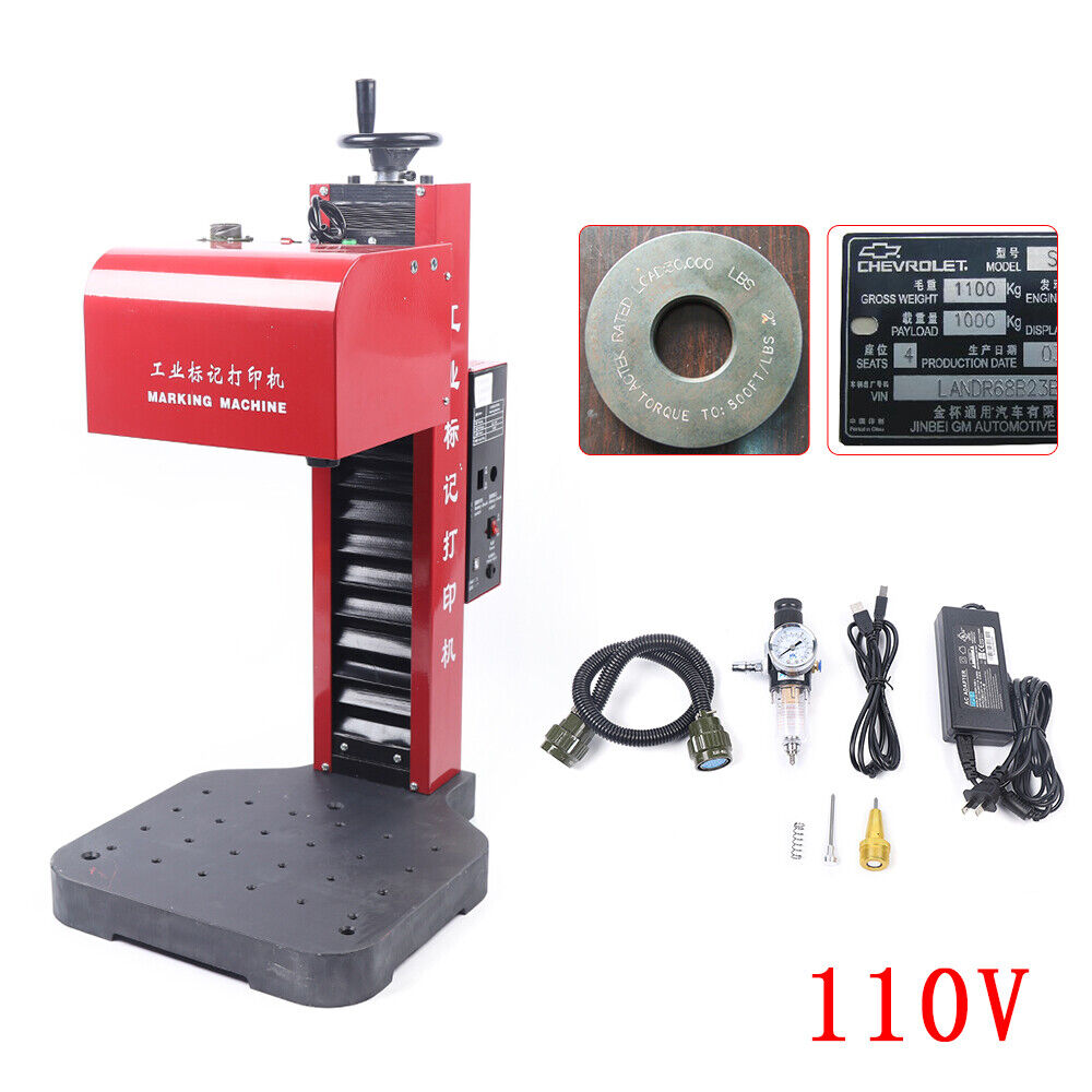 Pneumatic Dot Peen Marking Machine Name Plate Metal Label Logo Marking Printer