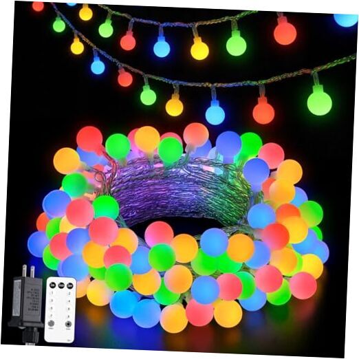 100 LED Christmas String Lights Indoor, 33ft Connectable Fairy Multicolor
