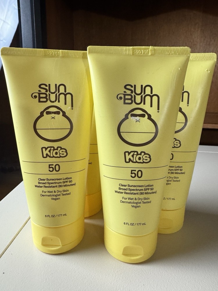 Sun Bum Kids SPF 50 Water Resistant Sunscreen Lotion 6 Oz 3 Pack Exp 01/2025