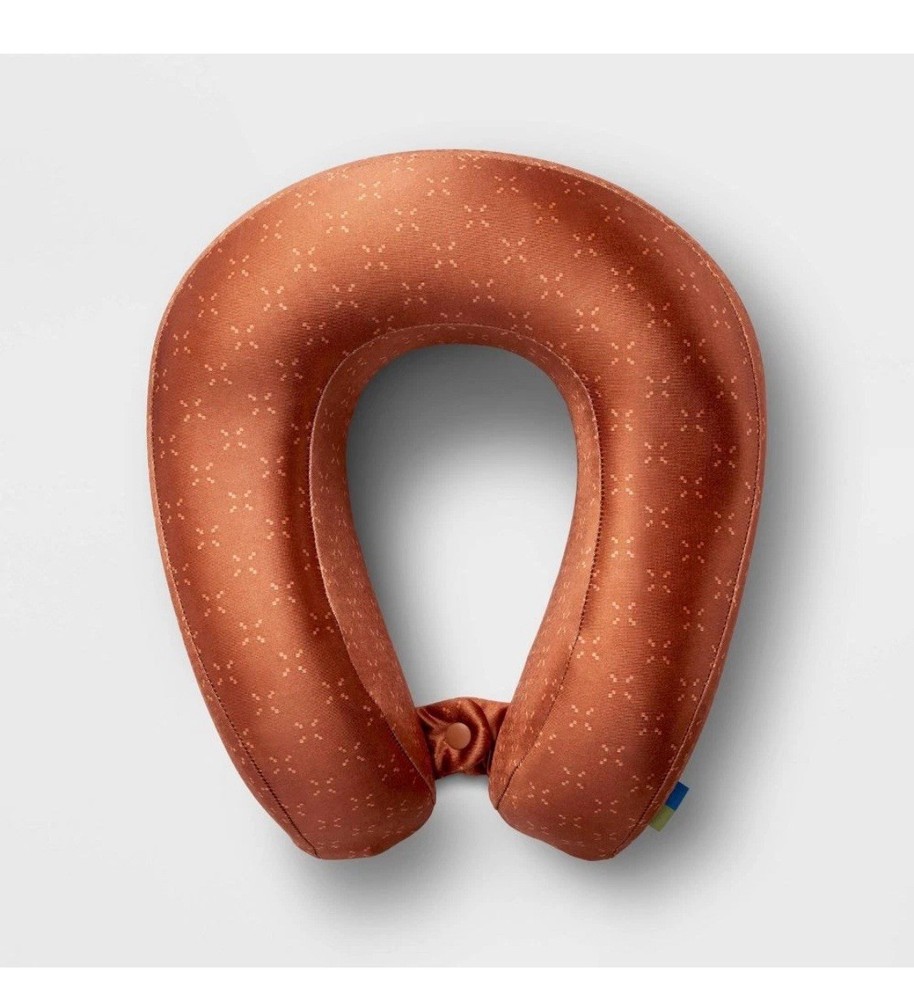 Memory Foam Travel Neck Pillow in Amber Brown by Open Story