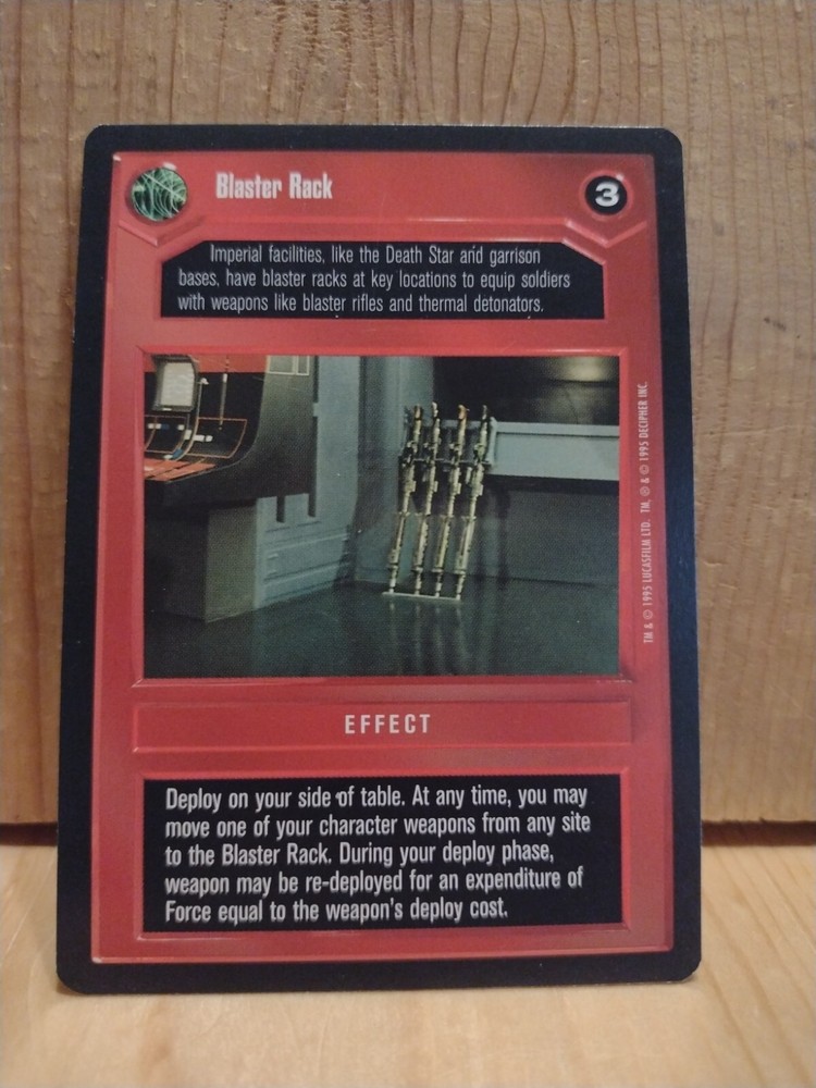 1995 Star Wars Card Game: EFFECT: BLASTER RACK  black BORDER  MC9