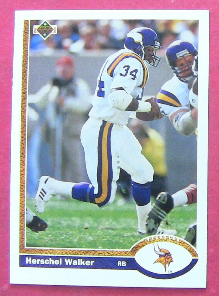 Grab 2 Herschel Walker 1991 Upper Deck & Fleer Vikings Cards in NRMT Condition-image