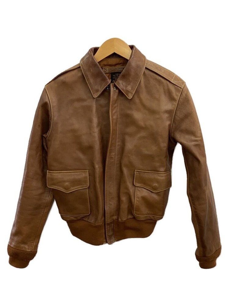 Morgan Productions Brown Leather Blouson Jacket Size 38 Air Forces 2