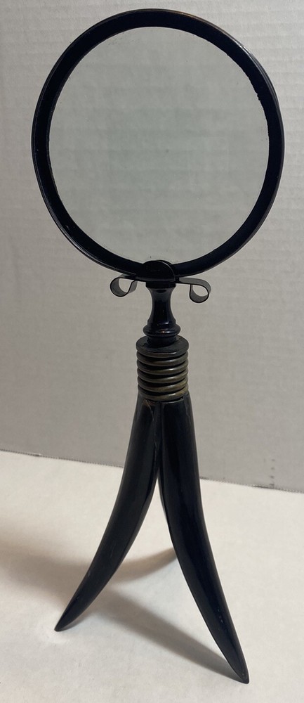 Magnifying Glass Tabletop Tripod Legs Vintage Desk Item Unique Black Legs Rare