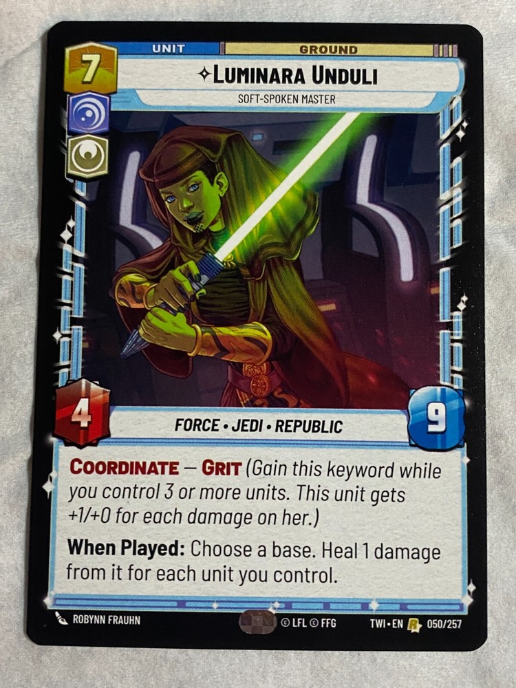STAR WARS UNLIMITED TCG ToR LUMINARA UNDULI Rare Card NM