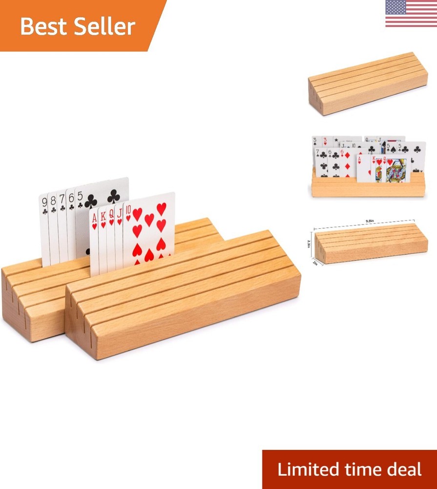 Solid Beechwood Playing Card Holders